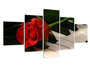 Tablou - trandafir pe pian