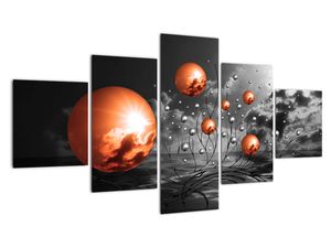 Tablou abstract - sfere portocalii
