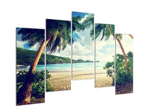 Tablou modern - palmieri pe plajă