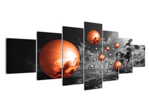 Tablou abstract - sfere portocalii